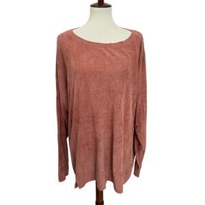 Barefoot Dreams Cozychic Ultra Lite Dockside Pointelle Pullover Amberglow 3X